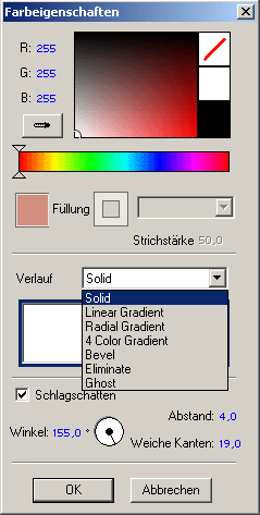 Das Farbeigenschaften-Fenster